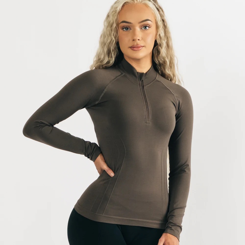 alphalete seamless half zip pullover